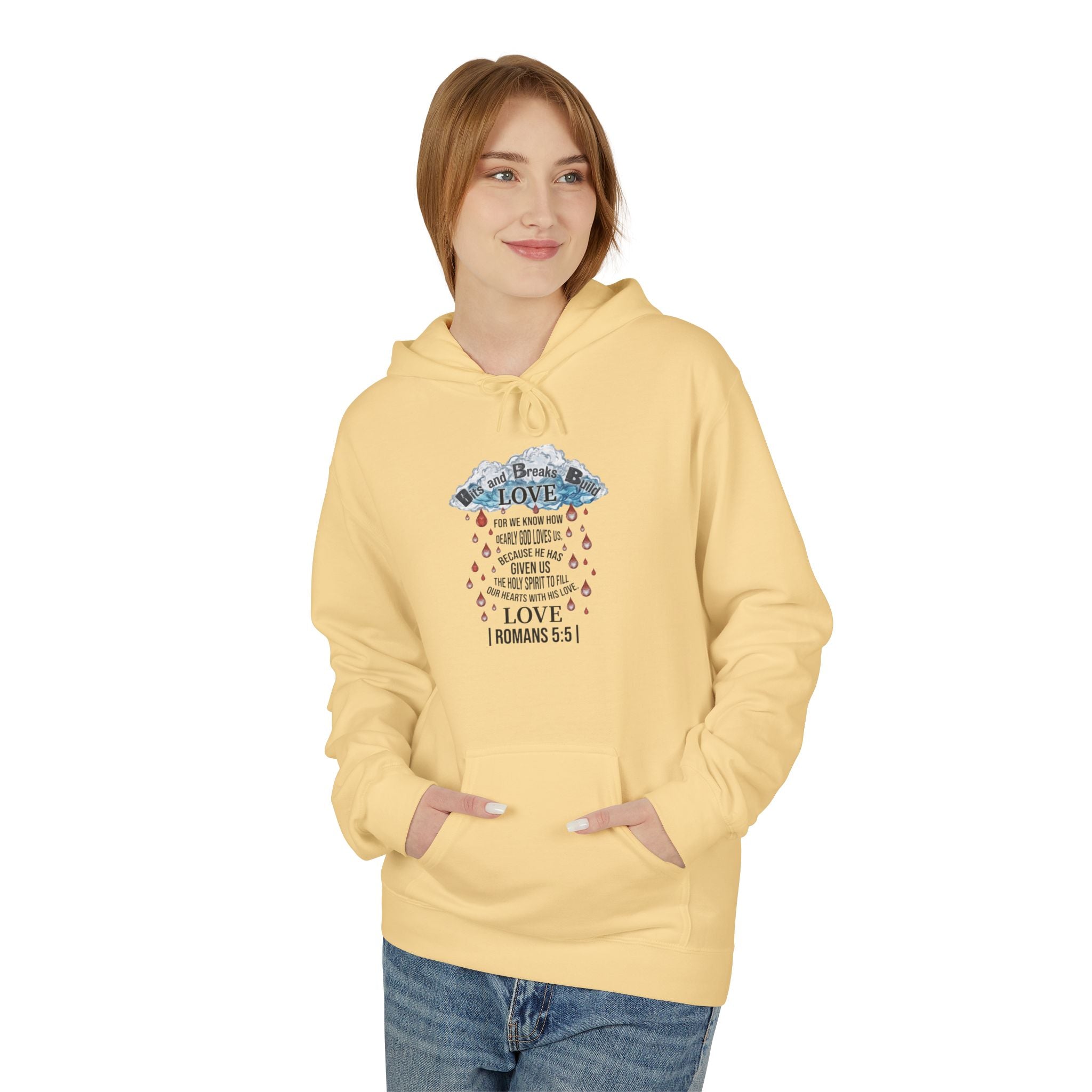 Romans 5:5 Raindrops of Love Hoodie | Christian Scripture Sweatshirt | ST. VON'S FLAIR