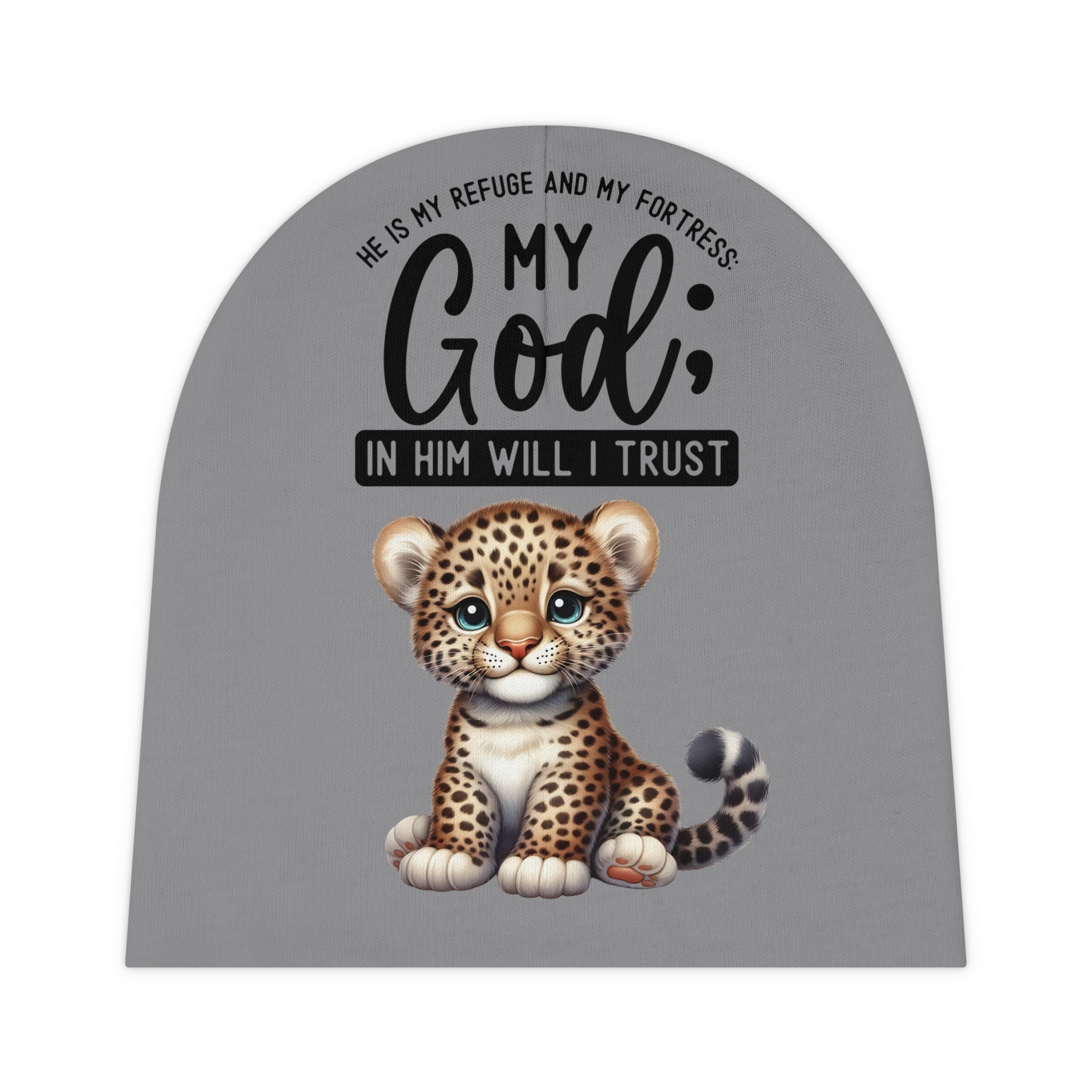 Little Wild Cat Baby Beanie Winter Ski Hat Knitted Unisex Cuffed Covering for Infants