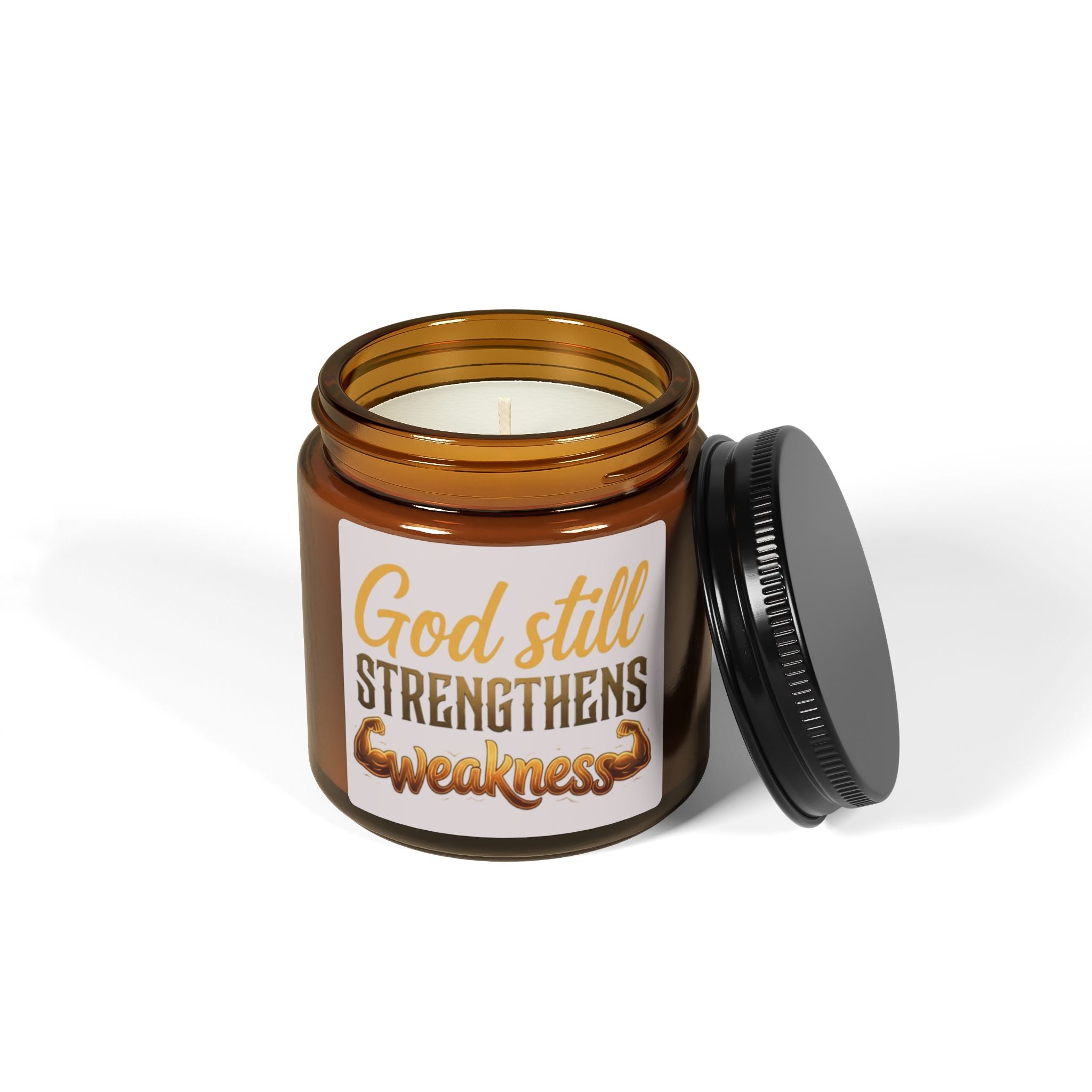 God Still Strengthens | Inspirational Soy Candle | Amber Jar | ST. VON'S FLAIR