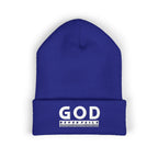 SEO Title: God Never Fails Embroidered Cuffed Beanie | Joshua 21:45 Faith Hat | ST. VON'S FLAIR