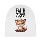 Fox's Faith over Fear Beanie Winter Ski Hat Knitted Unisex Cuffed Covering for Infants Multi-Colors