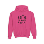 Youth Faith Over Fear Hoodie Kangaroo Pouch Active Wear