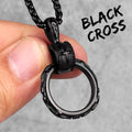 Christian Immortal Circle Pendant Cross Men's Titanium Steel Necklace Gift