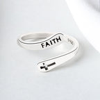 Women's Copper Faith Ring Silver Ring