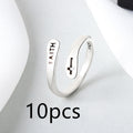 Women's Copper Faith Ring Silver Ring
