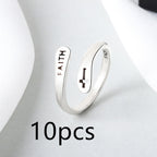 Women's Copper Faith Ring Silver Ring