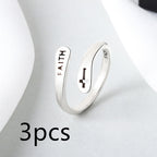 Women's Copper Faith Ring Silver Ring