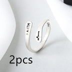 Women's Copper Faith Ring Silver Ring