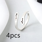 Women's Copper Faith Ring Silver Ring