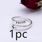 Women's Copper Faith Ring Silver Ring