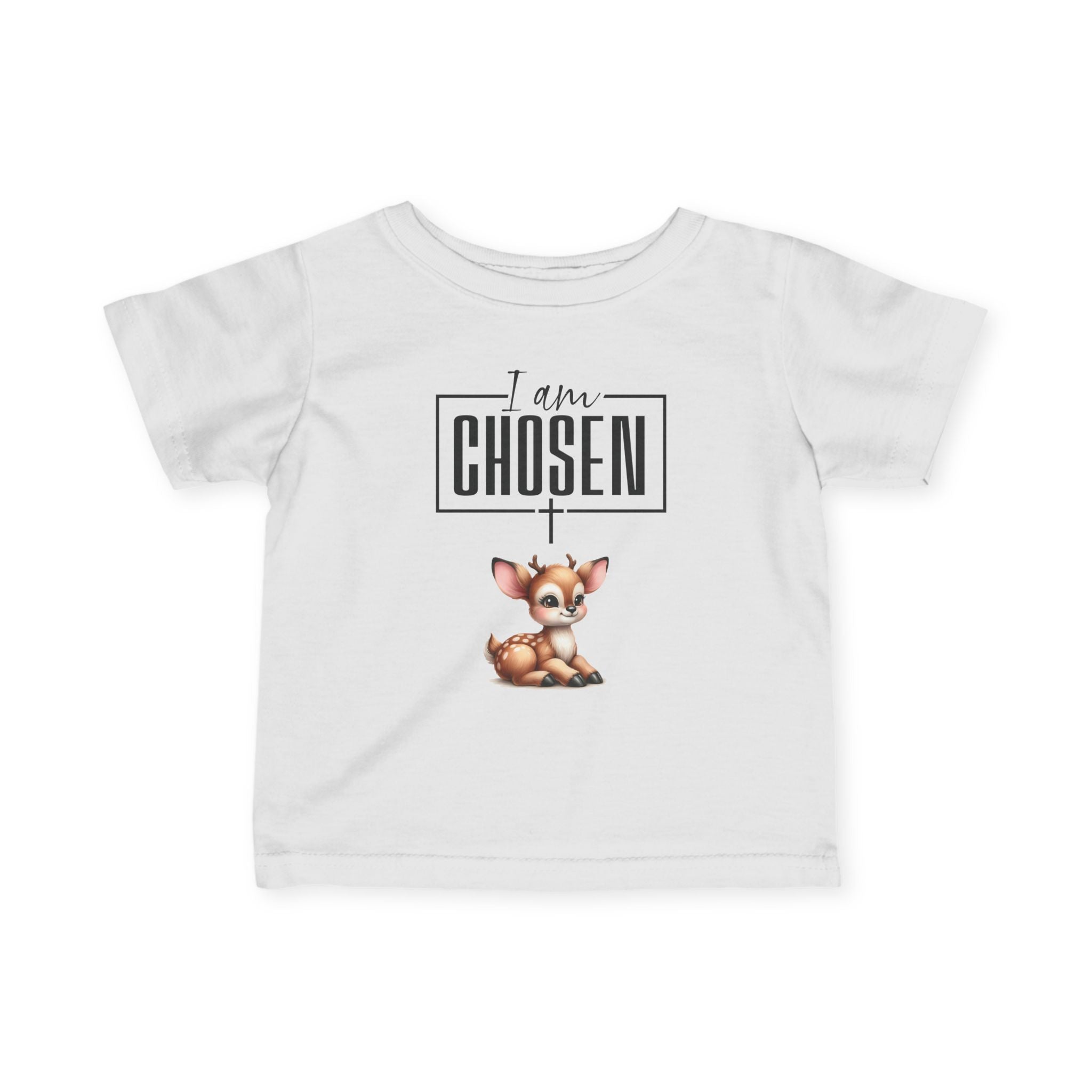 Infant Tee "I am Chosen" Cute Fawn Christian Baby Shirt