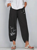 Freedom Loose Earth Baggy Pants Ladies Elastic Waist Casual Wear