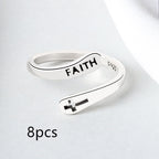 Women's Copper Faith Ring Silver Ring