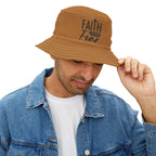 Christian Cap Faith over Fear Fishing Bucket Hat No Neck Flap Women Men
