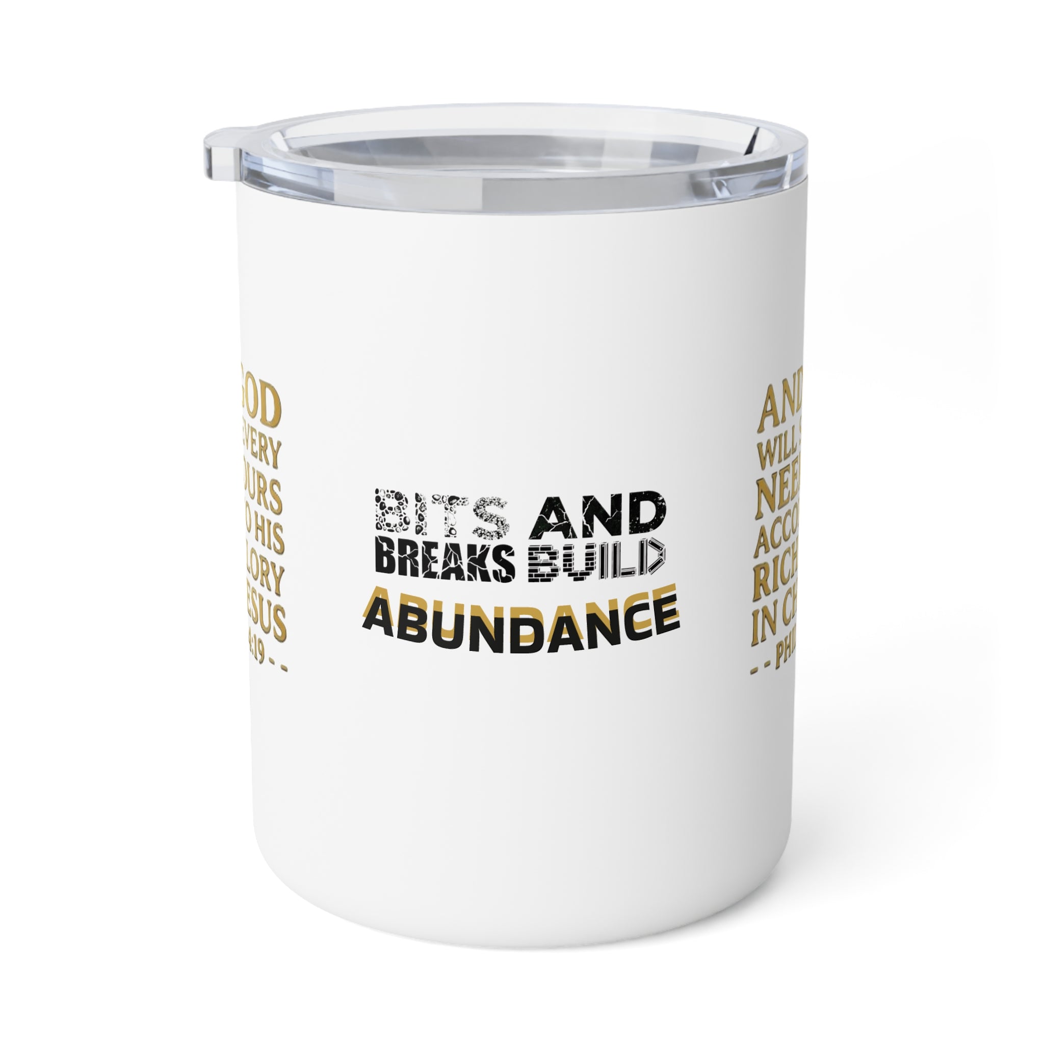 Bits & Breaks Build Abundance | Inspirational Christian Insulated Travel Mug 10oz | ST. VON'S FLAIR