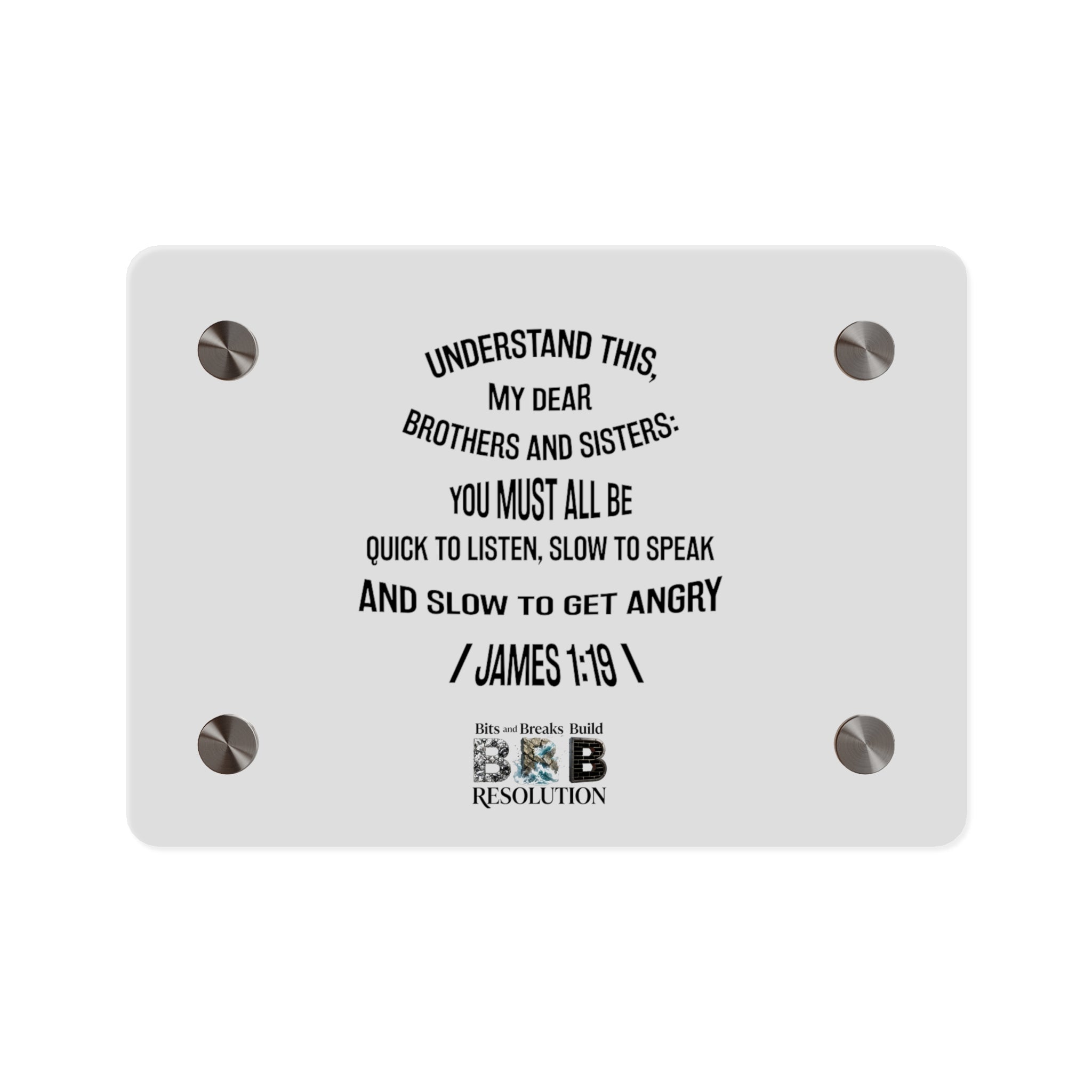 James 1:19 Resolution Acrylic Wall Art Panel | Christian Home & Office Decor | ST. VON'S FLAIR