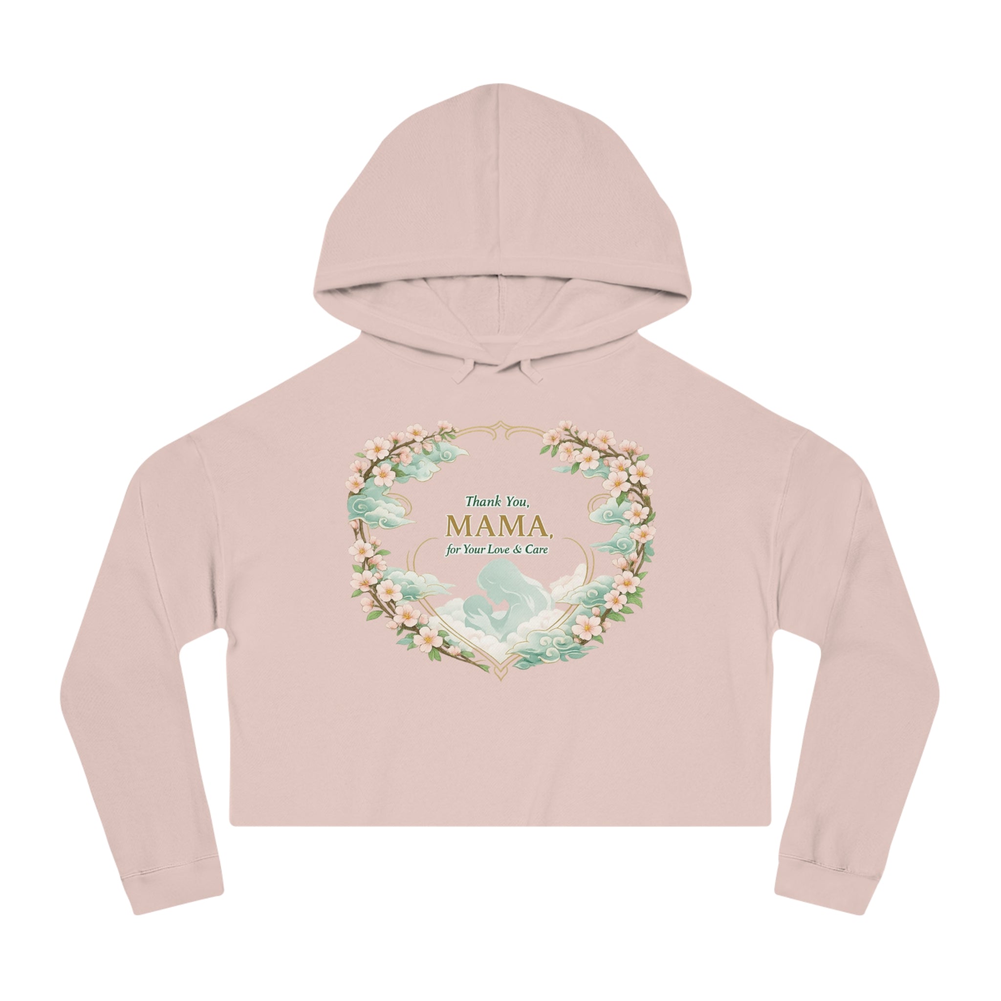 A Mother's Embrace — Women's Cropped Poetry Hoodie| Pullover Long Sleeve