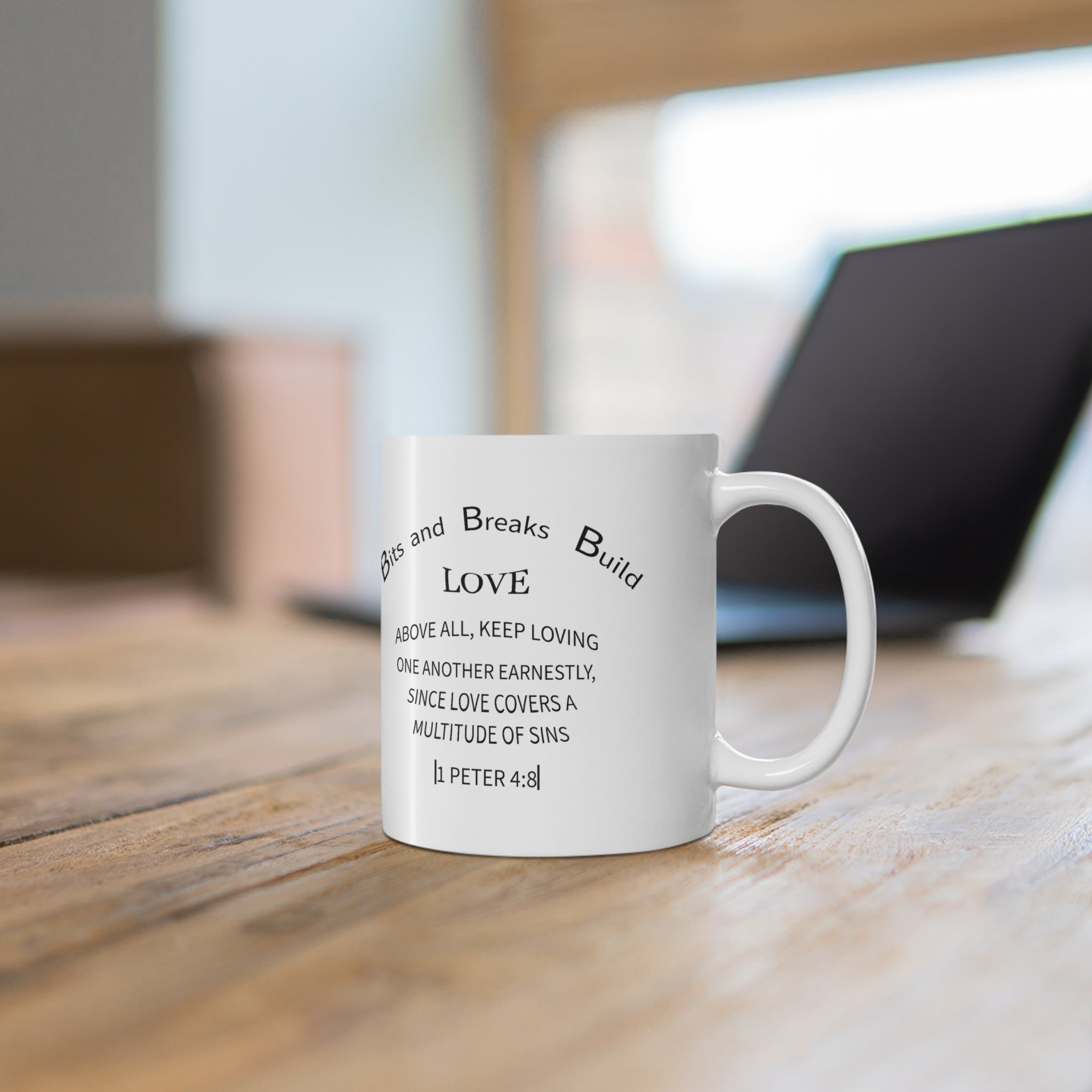 Biblical Verse Inspiration Love Ceramic Coffee Tea Cups, 11oz, 15oz