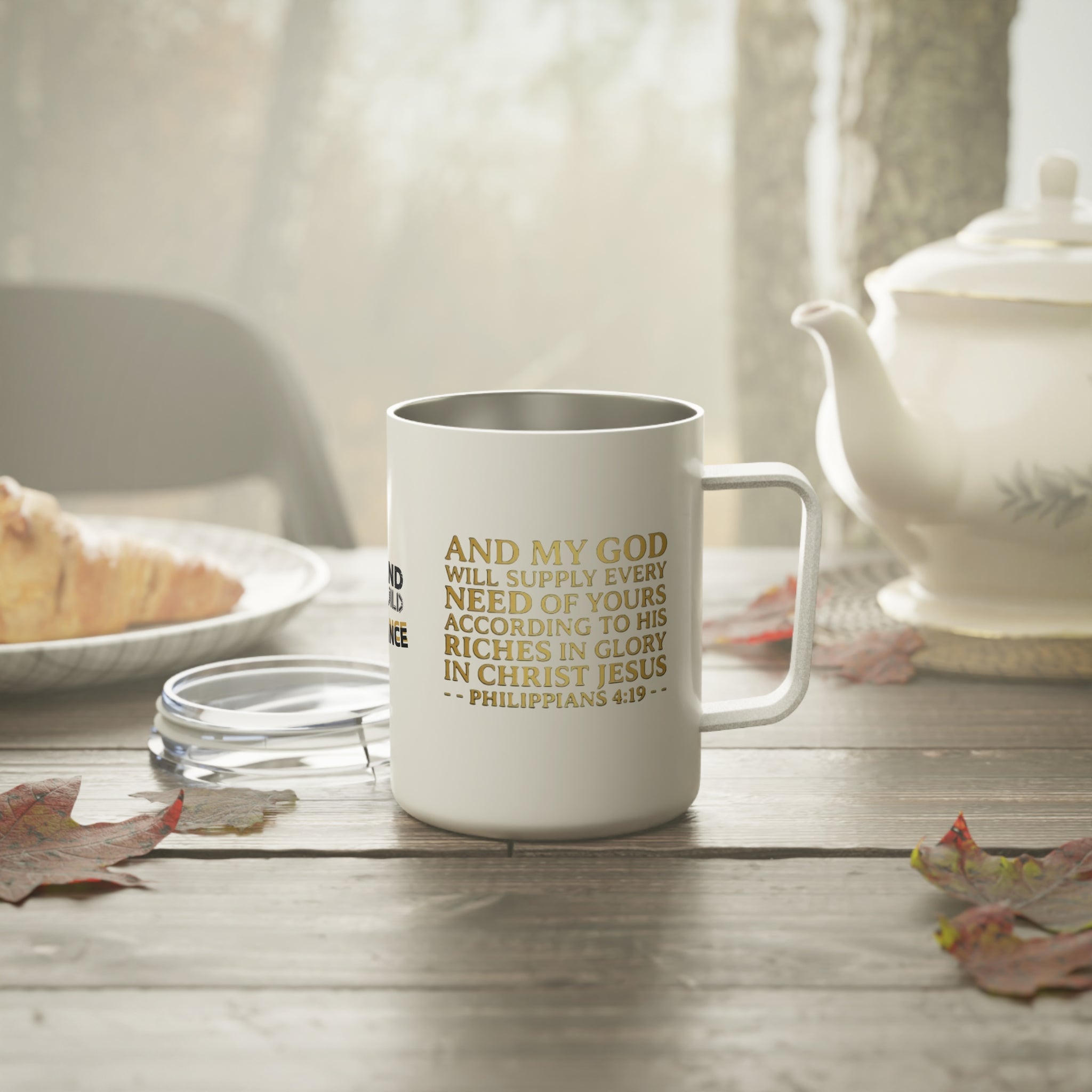 Bits & Breaks Build Abundance | Inspirational Christian Insulated Travel Mug 10oz | ST. VON'S FLAIR
