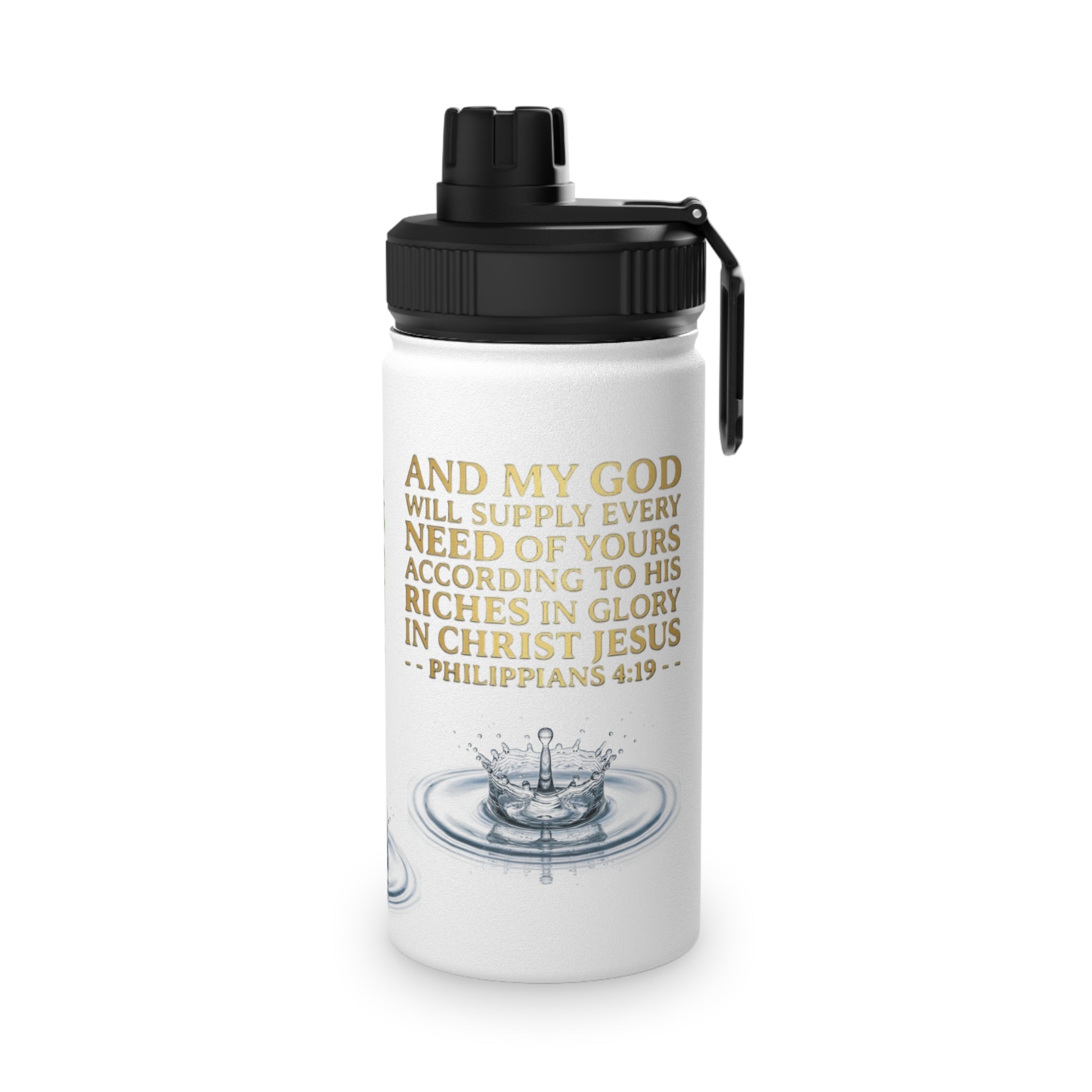 Philippians 4:18 Inspirational Sports Water Bottle | Christian Fitness Gift for Athletes | ST. VON'S FLAIR