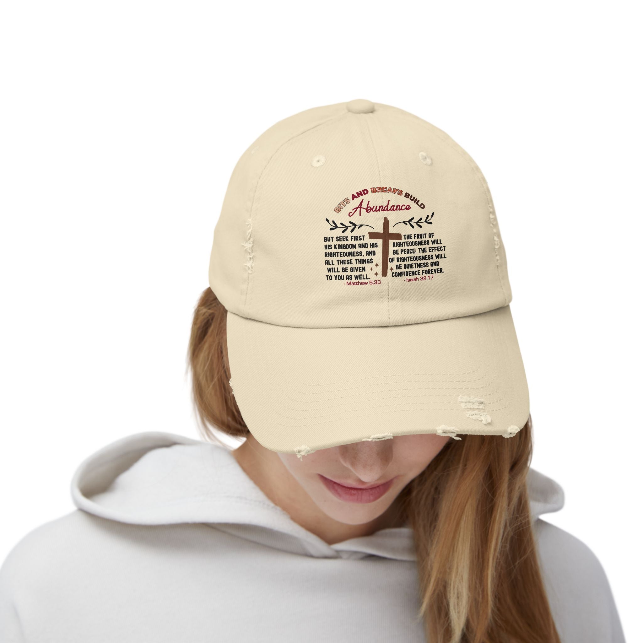 Biblical Hat Matthew 8 Abundance-Inspired Righteous Cap with Inspirational Isiaiah 32