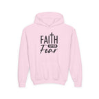 Youth Faith Over Fear Hoodie Kangaroo Pouch Active Wear