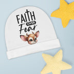 Little Bit of Faith Comfortable Fawn Baby Beanie White Winter Ski Hat | ST VON'S FLAIR