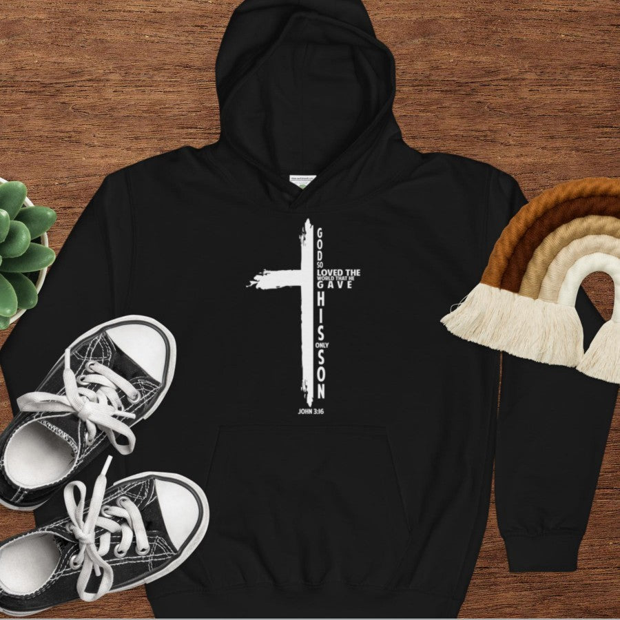 Christian Cross Printed European And American Plus Velvet Hooded Sweater God's Love