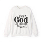 Christian All Things Are Possible Unisex Heavy Blend™ Crewneck Sweatshirt Unisex Ultra Cotton Tee Curved Neck