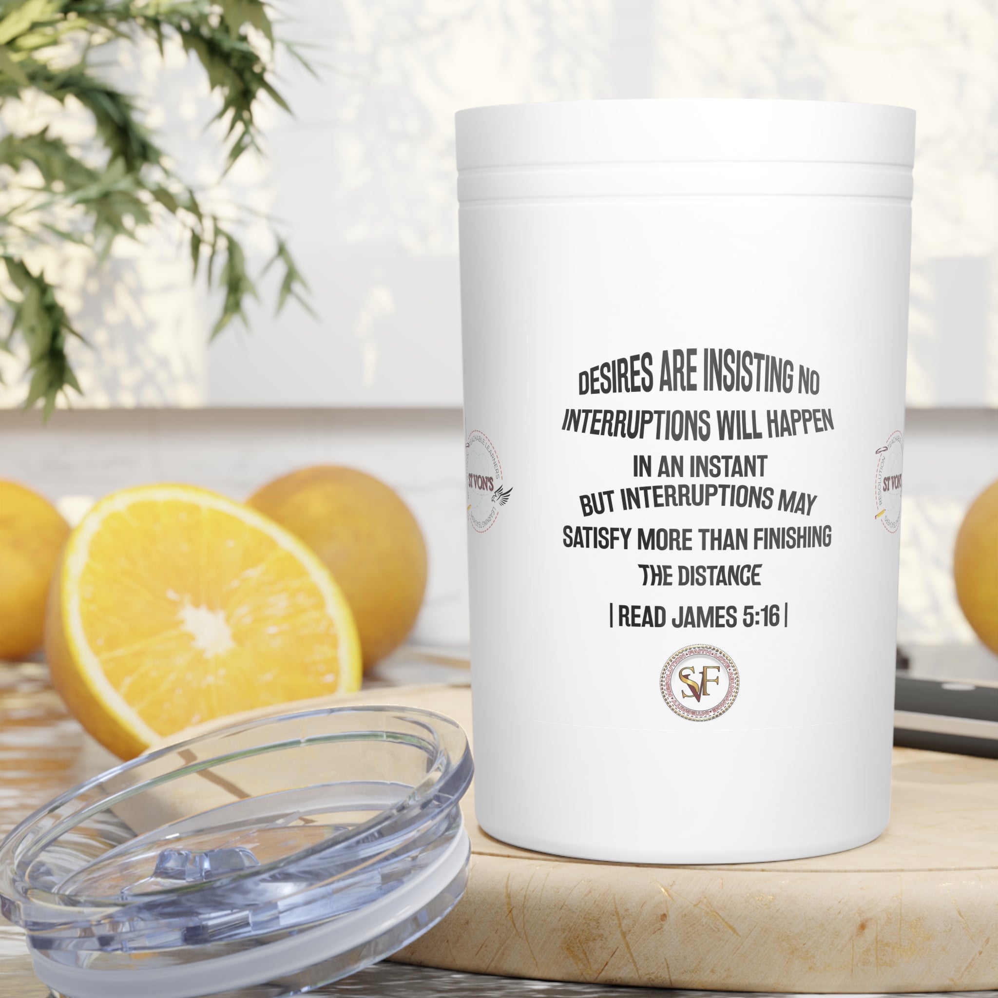 Bible Verse James 5: 16 Vacuum Insulated Tumbler, 11oz