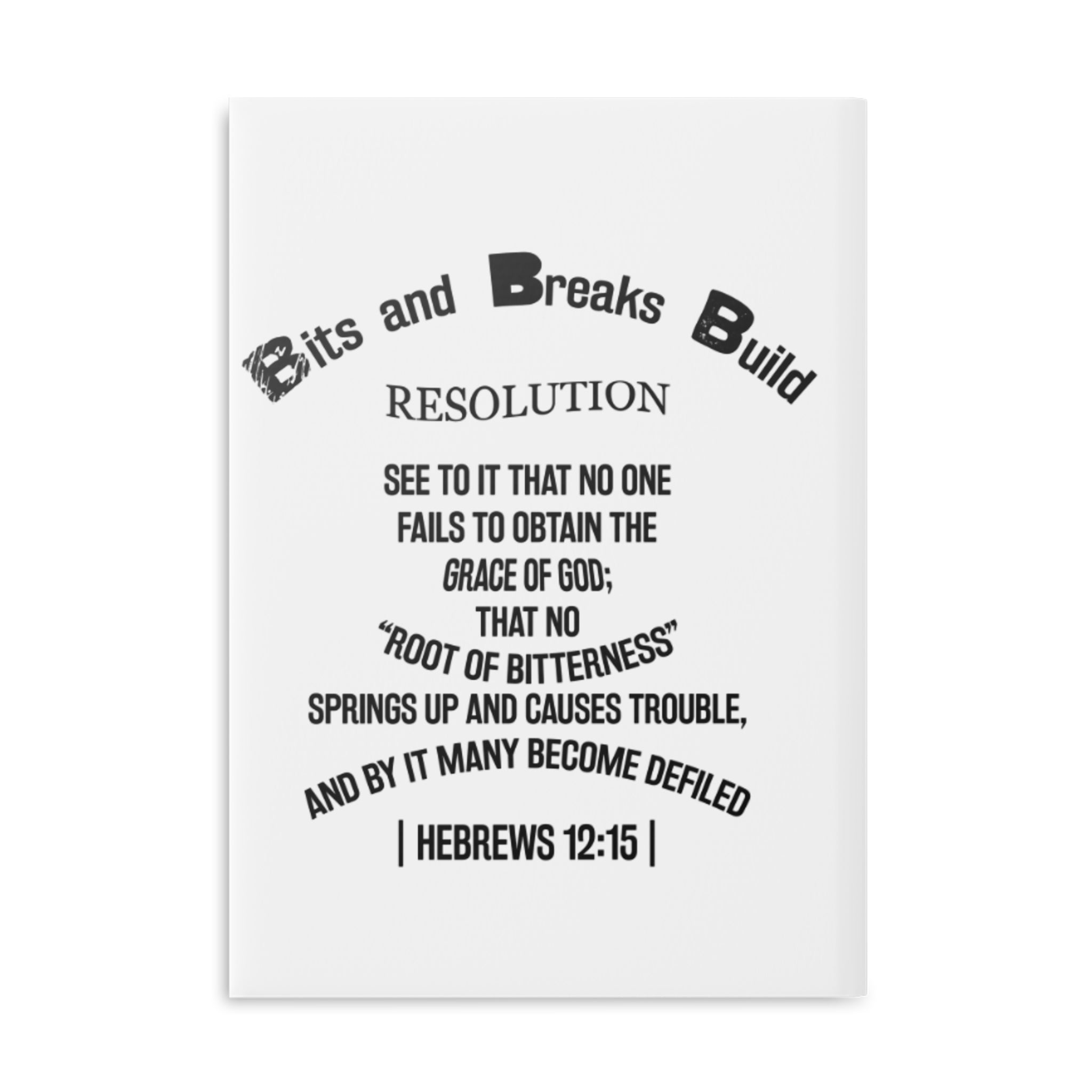 Resolution Biblical Quote Hebrews 12:15 Inspirational Hardcover Notebook Motivational Journal Christian Gift Student Stationery