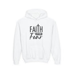 Youth Faith Over Fear Hoodie Kangaroo Pouch Active Wear