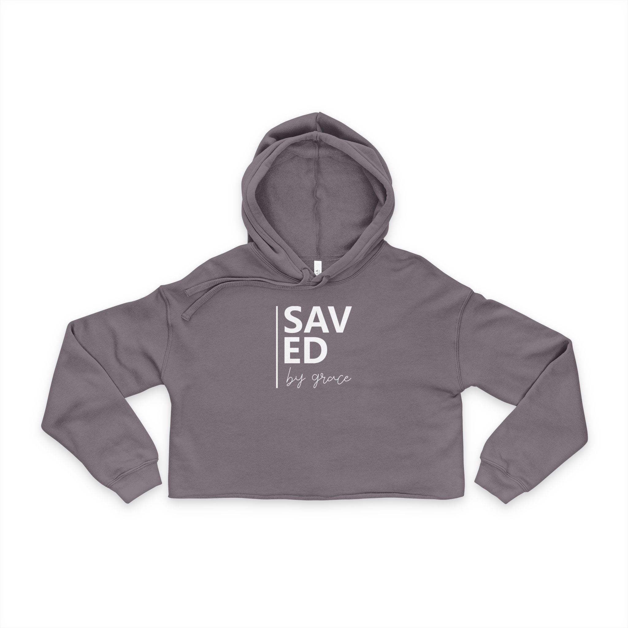 Saved by Grace Cropped Hoodie | Women's Christian Faith Sweatshirt | ST. VON'S FLAIR
