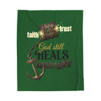 God Still Heals | Faith Anchor Velveteen Plush Blanket | Inspirational Throw | ST. VON'S FLAIR