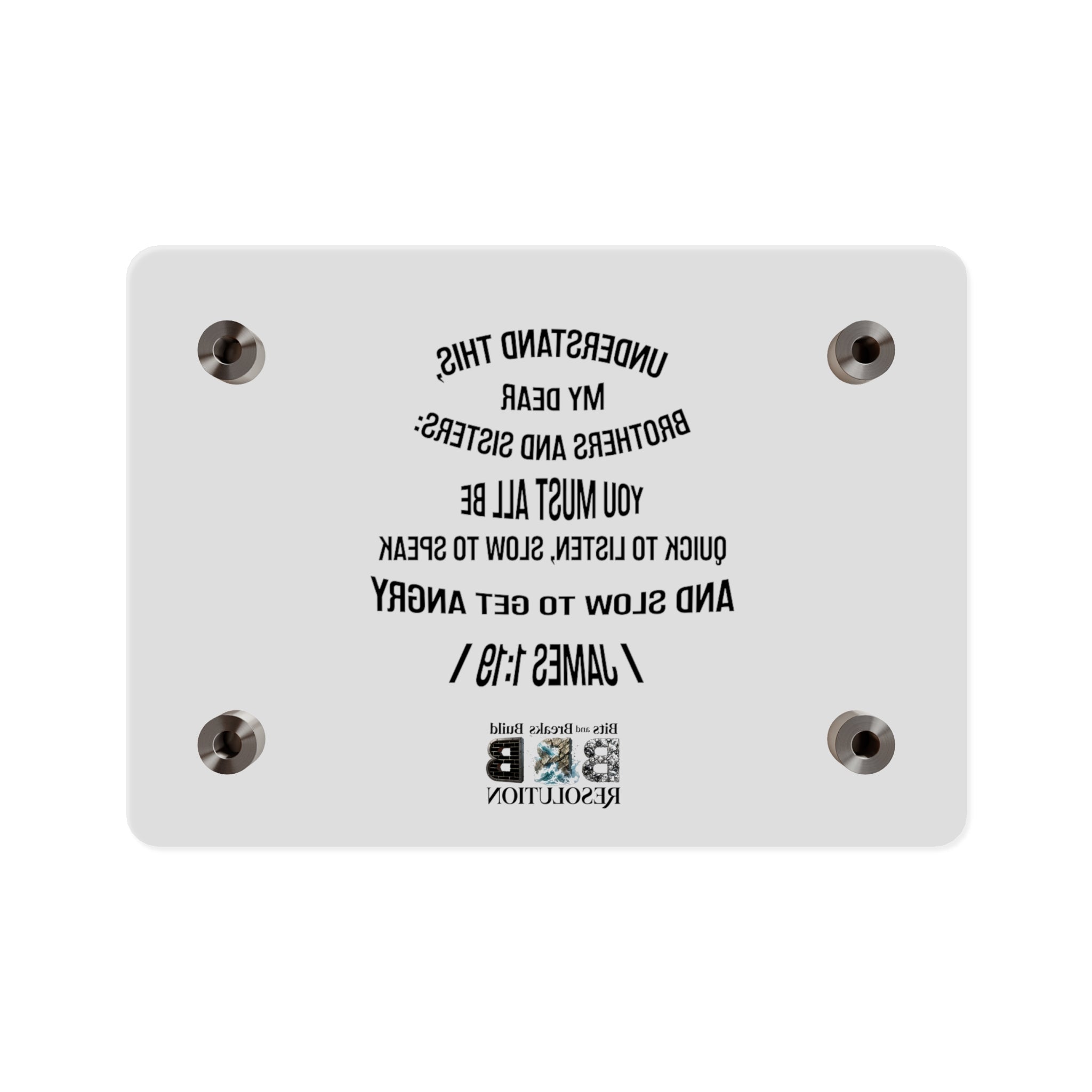 James 1:19 Resolution Acrylic Wall Art Panel | Christian Home & Office Decor | ST. VON'S FLAIR