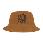 Christian Cap Faith over Fear Fishing Bucket Hat No Neck Flap Women Men