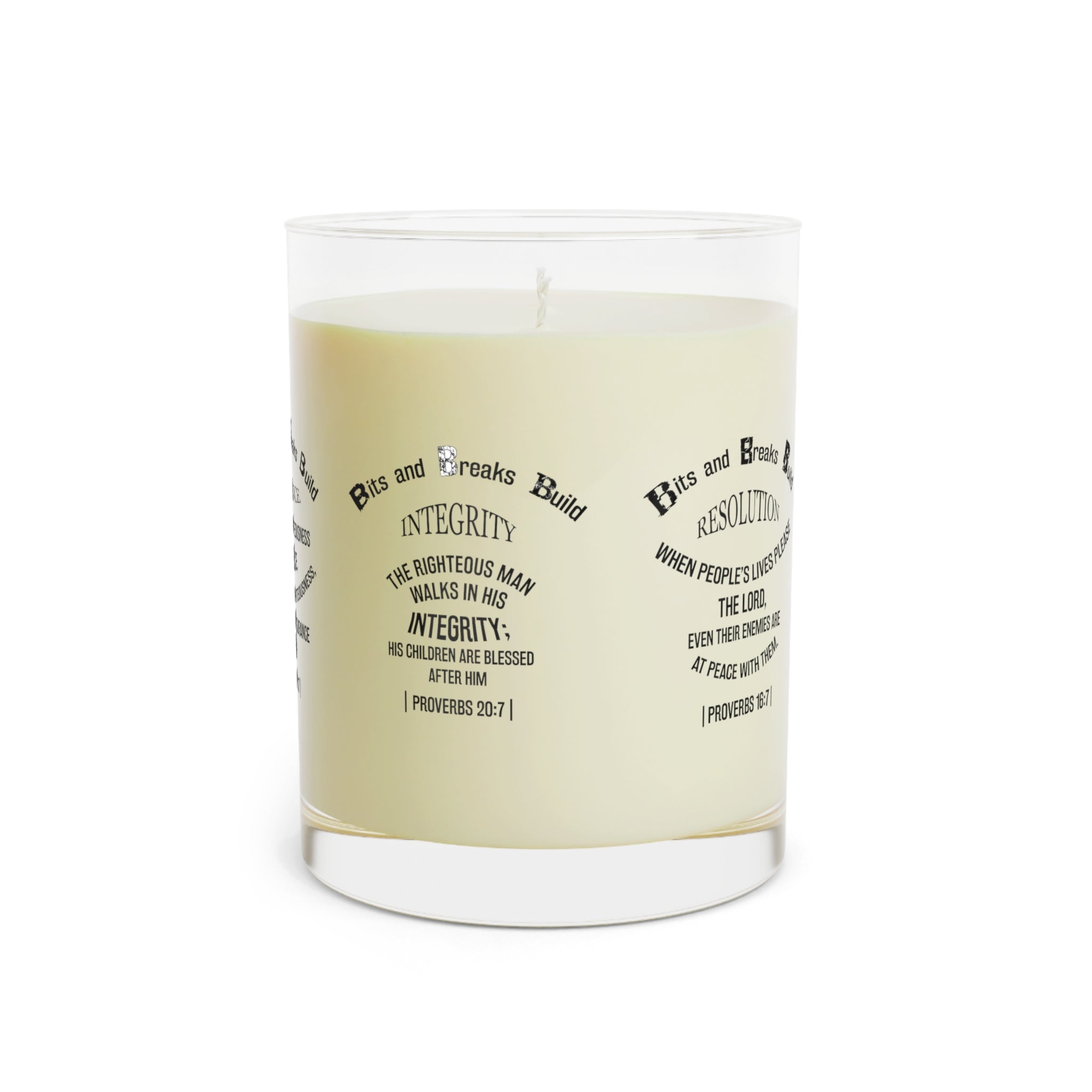 Spirtual Quotes with Bits and Breaks Build Abundance & Faith Scented Candle - 11oz Full Glass