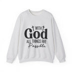 Christian All Things Are Possible Unisex Heavy Blend™ Crewneck Sweatshirt Unisex Ultra Cotton Tee Curved Neck