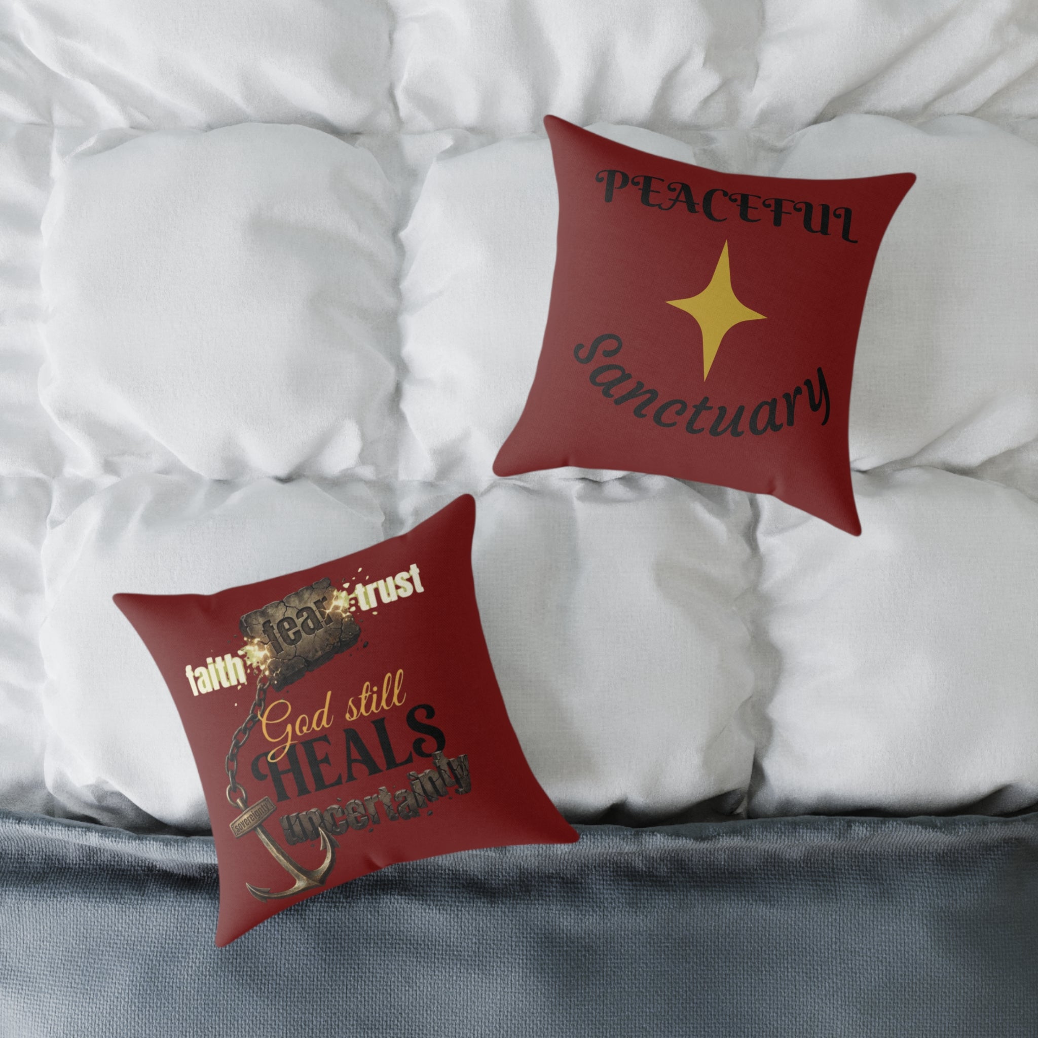 God Still Heals Pillow | Faith Scripture Throw Pillow 16" × 16" | ST. VON'S FLAIR