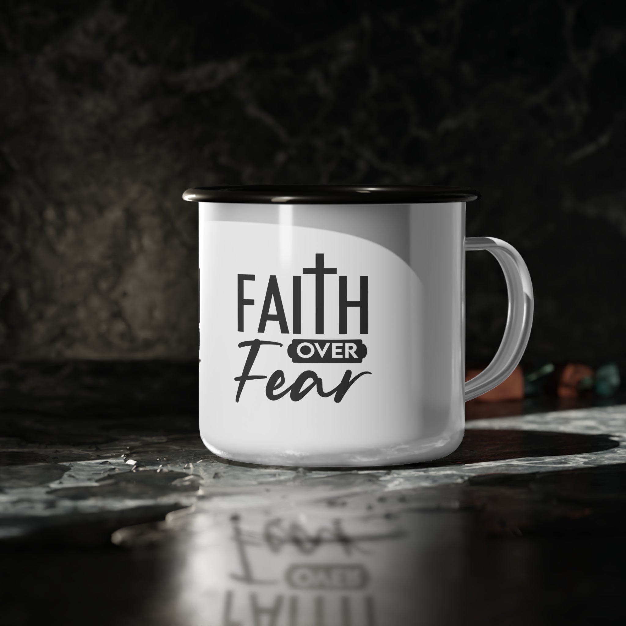 Inspirational Enamel Camp Cup Faithful Gifts, Motivational Mug, Outdoor Adventure, Camping Essential, Christian Decor