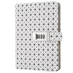 Stripped with Dots Leather Bound Diary Business Code Book Journal