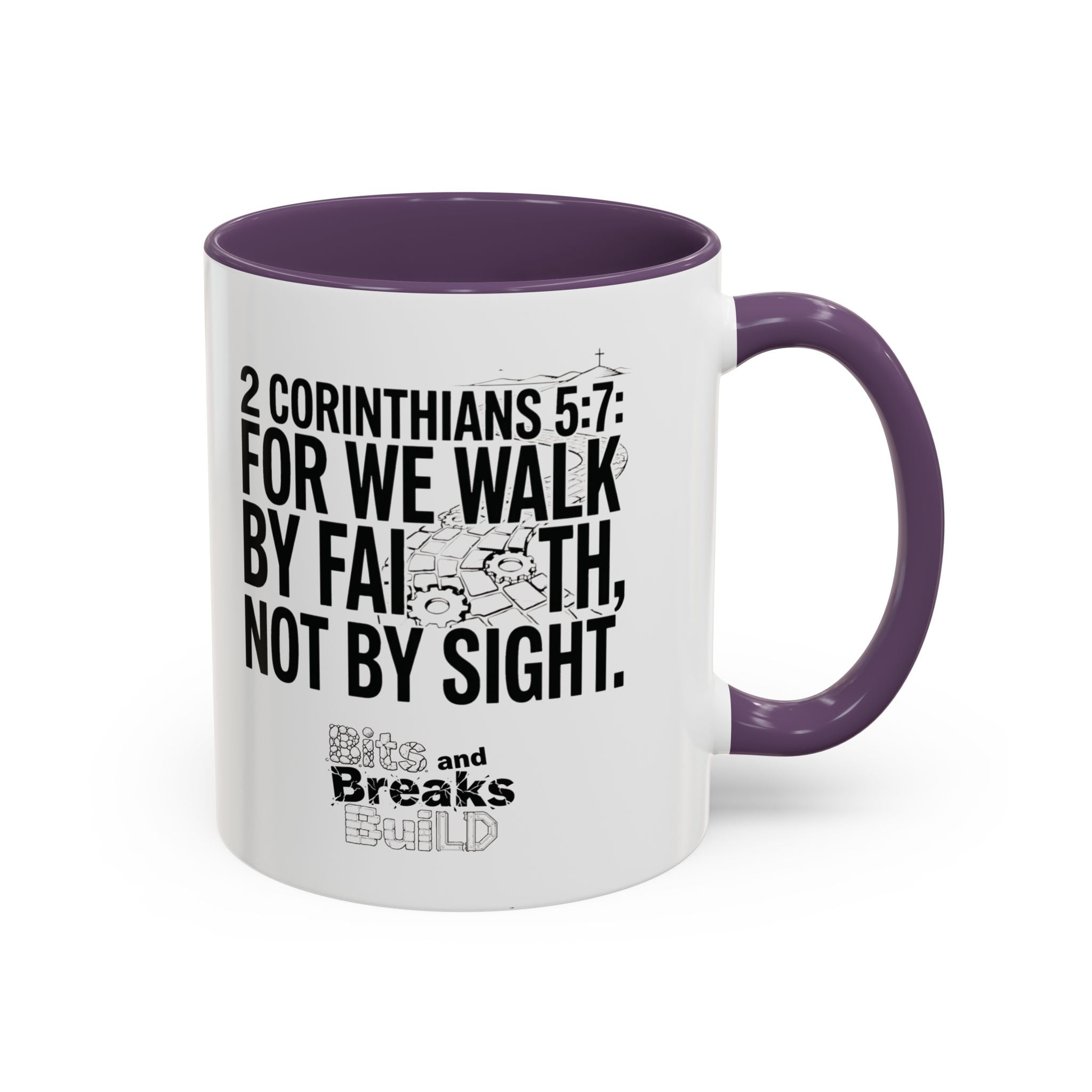 Walk by Faith | 2 Corinthians 5:7 Accent Coffee Mug 11oz | ST. VON'S FLAIR