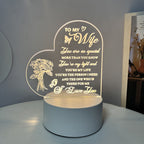 3D Heart Shaped Night Lamp - USB LED Table Light with Blessings | ST. VON'S FLAIR