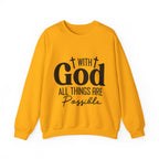 Christian All Things Are Possible Unisex Heavy Blend™ Crewneck Sweatshirt Unisex Ultra Cotton Tee Curved Neck