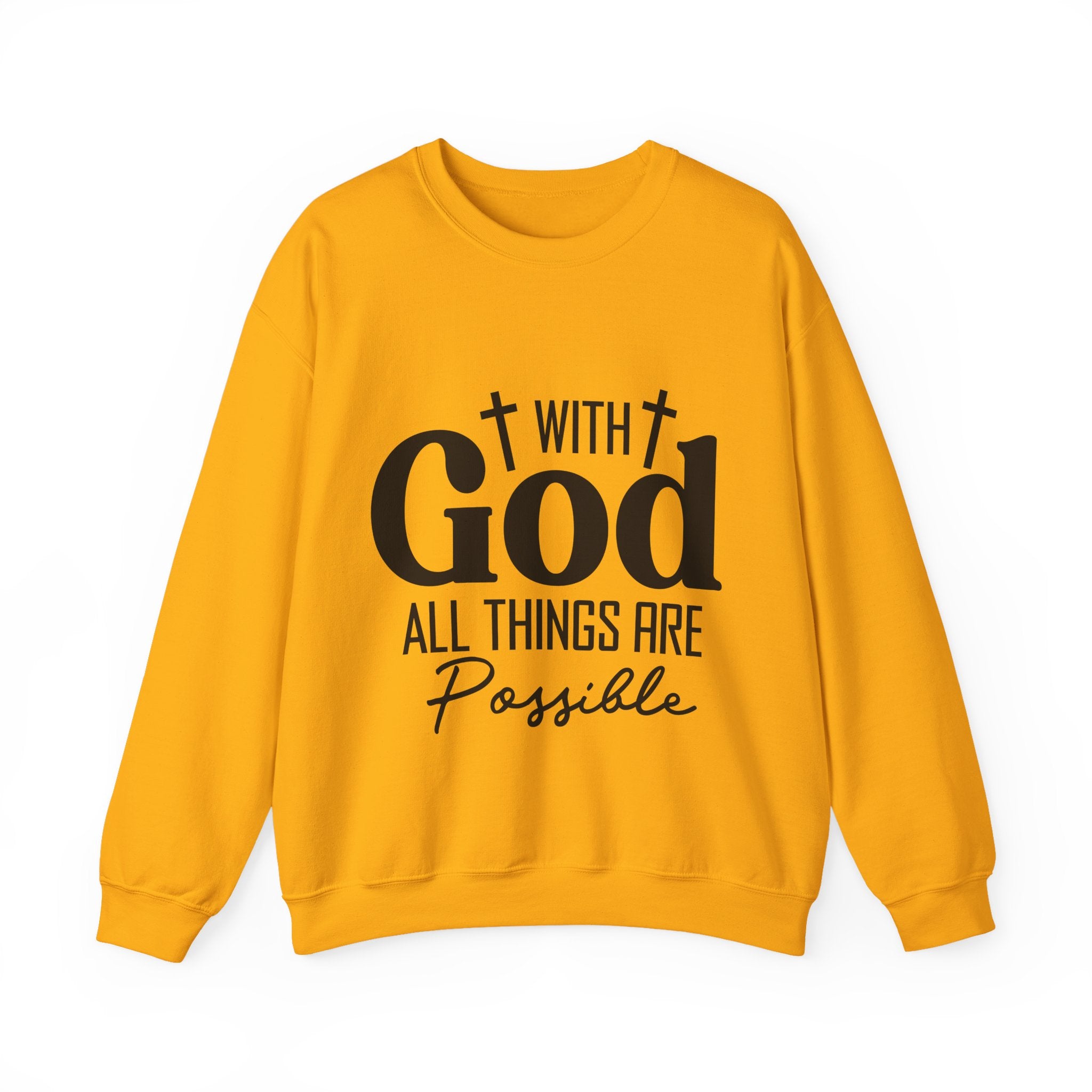 Christian All Things Are Possible Unisex Heavy Blend™ Crewneck Sweatshirt Unisex Ultra Cotton Tee Curved Neck