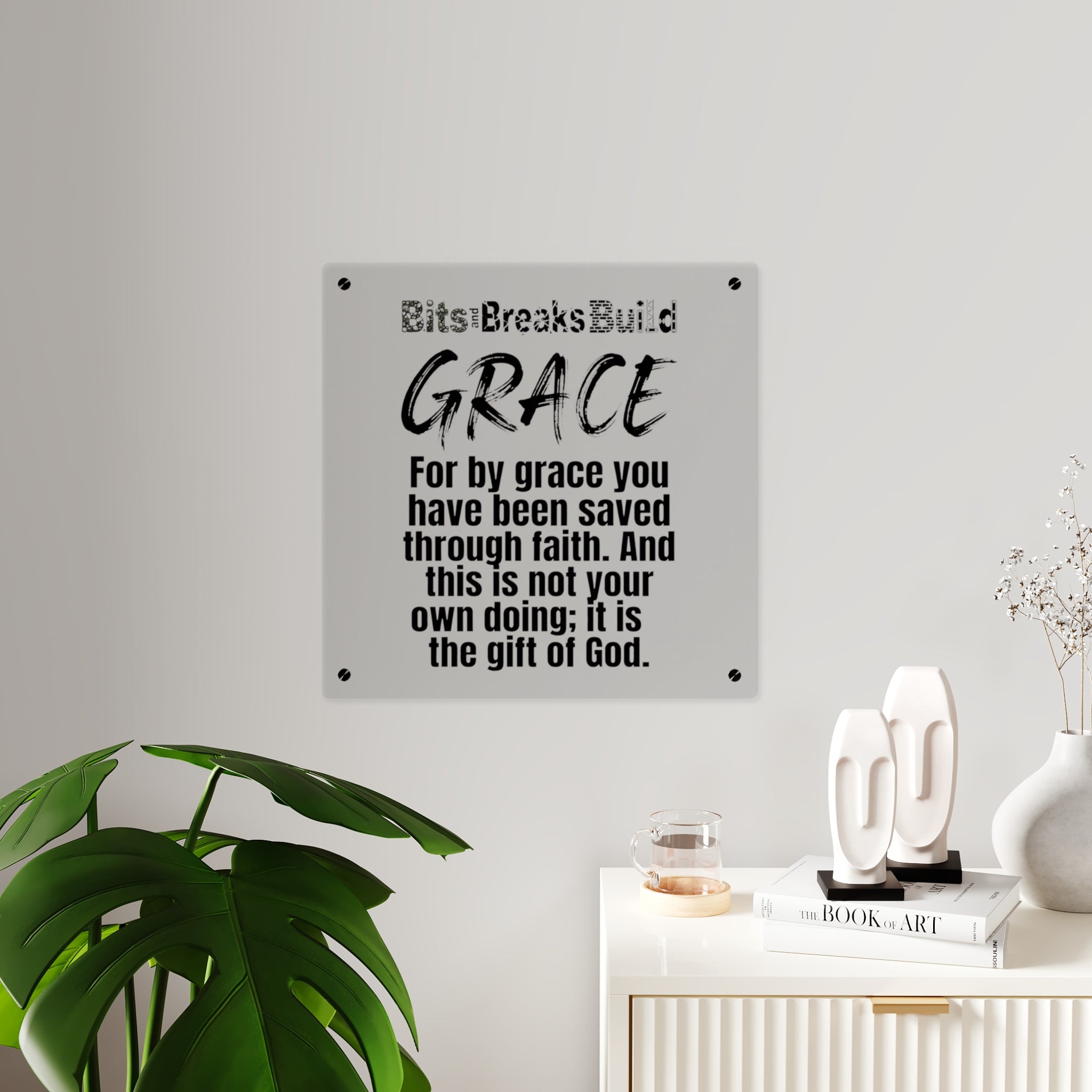 Faith Ephesians 2:8-9 Acrylic Wall Art Panels | Christian Home Decor & Office Inspiration | ST. VON'S FLAIR