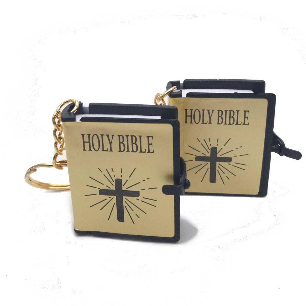 Mini English HOLY BIBLE Keychain - Readable Bible Book Key Ring | ST VON'S FLAIR