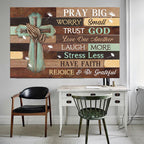 Home Painting Knitting Belt Wooden Frame God's Blessing Canvas