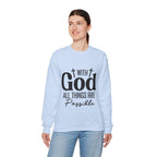 Christian All Things Are Possible Unisex Heavy Blend™ Crewneck Sweatshirt Unisex Ultra Cotton Tee Curved Neck