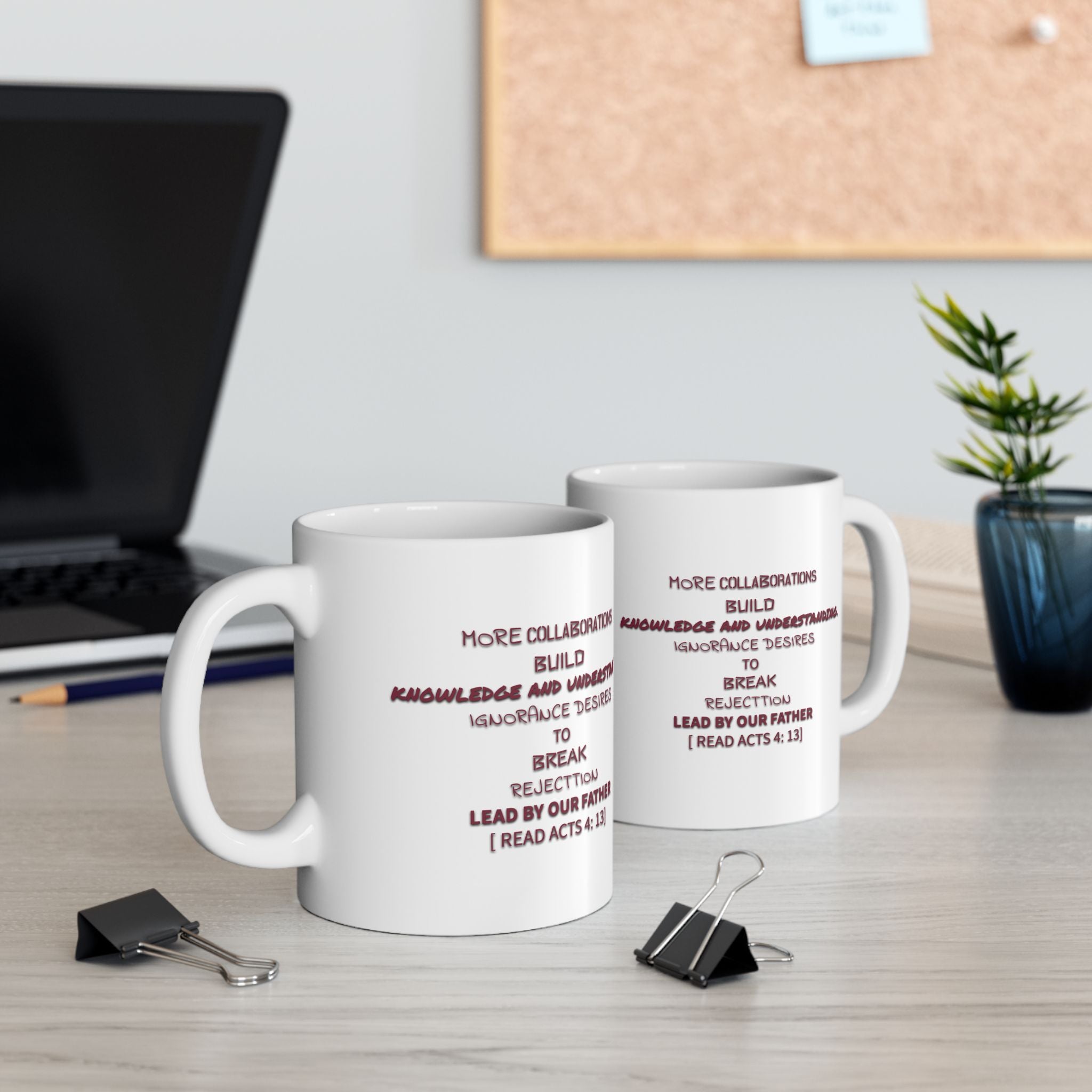 Maroon Encouragement for Breaks Build Acts 4:13 Ceramic Mug 11oz Soulful Delights